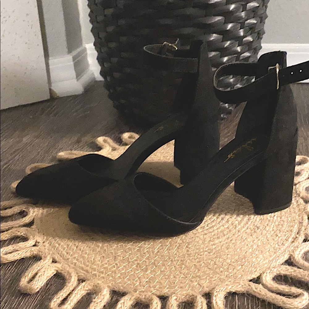 Black block heels